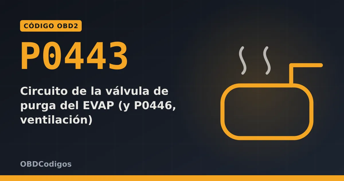 Imagen ilustrativa: Circuito de la válvula de purga del EVAP (y P0446, ventilación)
